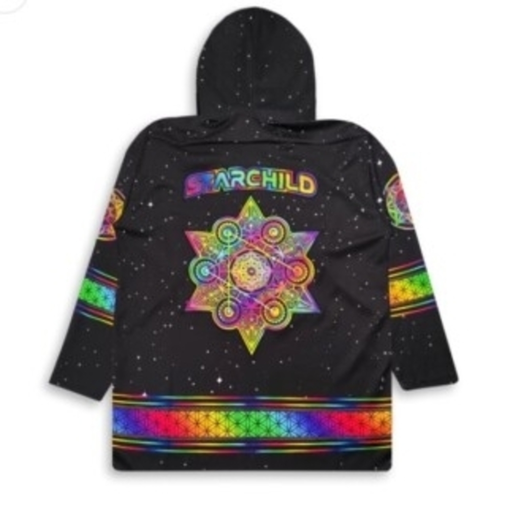 Black Multicolor Men's Hoodie